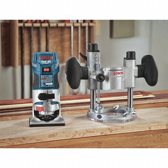 BOSCH Palm Router Combo Kit, Soft Grip, 1 HP 30RW69PR20EVSPK Grainger