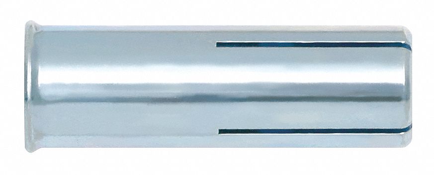 Expansion Anchor: 1/2"-13 Thread Size, 2 in Overall Lg, 5/8 in Dia, Steel, Zinc Plated, 50 PK