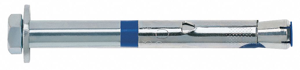 Sleeve Anchor: 1 3/4 in Overall Lg, 1/4 in Dia, #10-24 Thread Size, Stainless Steel, 100 PK