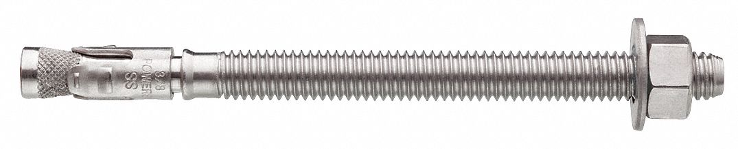WEDGE ANCHOR,3/8 IN-16,SS,3/8 IN,PK50