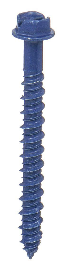 Hex Washer Concrete Screw, 1/4 in Dia. x 3 1/4 in, Steel