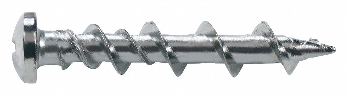 Dewalt Pan Head Concrete Anchor Screw 3 16 In Dia X 1 1 4 In Steel Zinc Plated Fastener Finish 30te96 02316 Pwr Grainger
