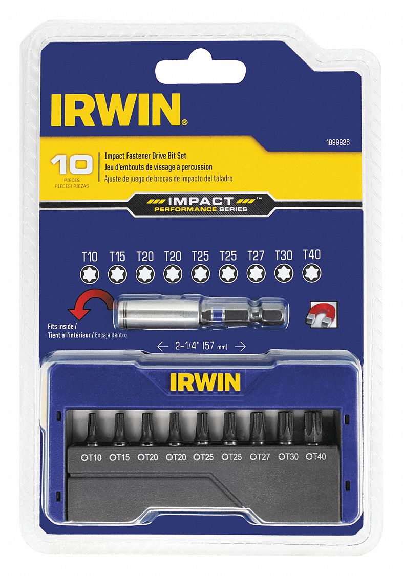 IRWIN, Insert Bit Set, 10 No. of Pieces, Insert Bit Set 30TF39