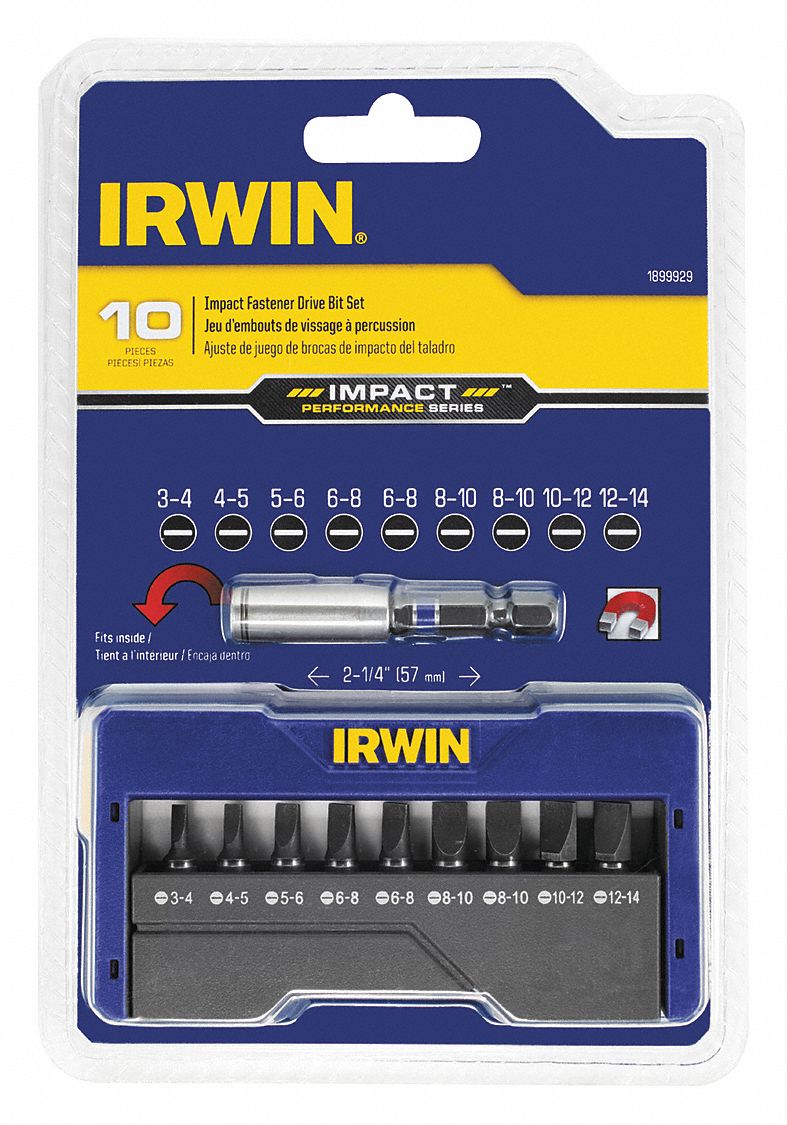 IRWIN 10Piece Insert Bit Set, 1/4 in Hex Shank Size 30TF411899929