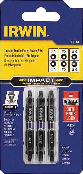 Insert Bit, Power, Dbl End, Hex Shank, PK3