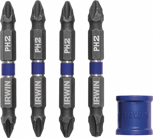 Driver Bit Set: Bit Holders/Screwdriver Bits, Impact Rated, 4 No. of Pieces, Hex Head, 5 PK