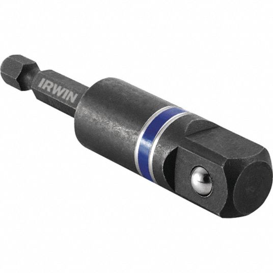 IRWIN Socket Adapter, 1/4 Hex to 1/2 Sq., 3 In 30TJ141899888 Grainger