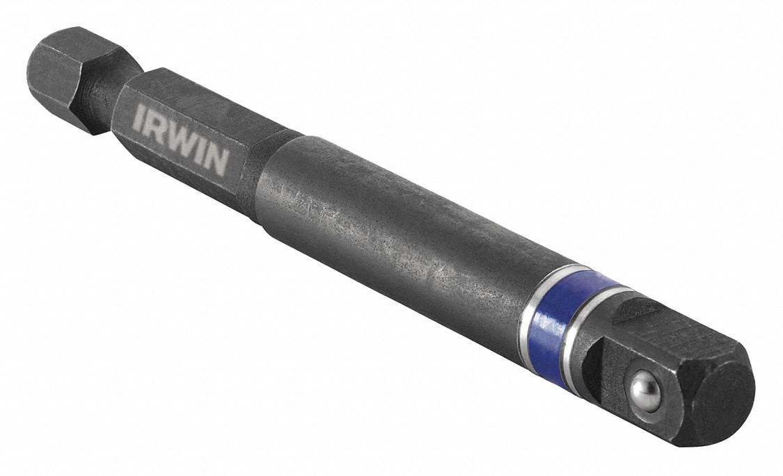 IRWIN Hex Drive Socket Adapter, Black Oxide, Locking Yes, Output Drive