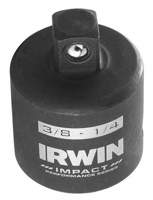 Socket Adapter: 3/8 in Input Drive Size, Black Oxide, 1/4 in Output Drive Size, Square