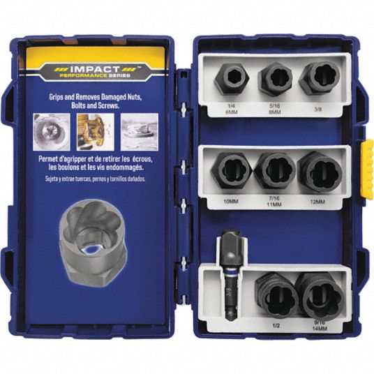 IRWIN, 3/8 in Drive Size, 8 Pieces, Screw Extractor Set 30TK38