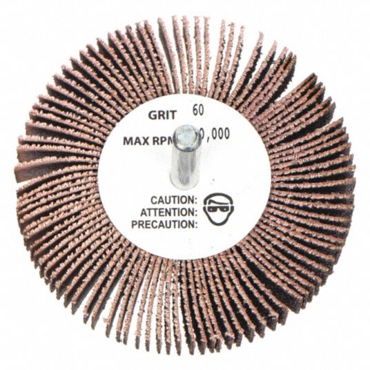 MERIT, 2 in Dia x 1/2 in W, 1/4 in StraightShank, Mounted Flap Wheel