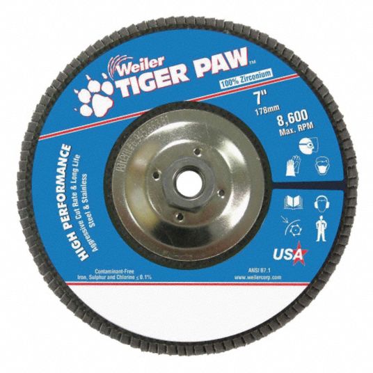 WEILER, T27, 7 in, Flap Disc - 30TT91|98814 - Grainger