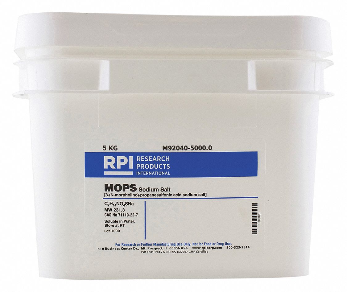 RPI MOPS Sodium Salt M92040, 1119227, 231.3, C7H14NO4SNa, 5 kg