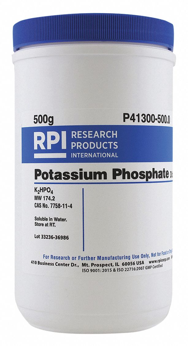 RPI Potassium Phosphate Dibasic, 500g - 30UA24|P41300-500.0 - Grainger