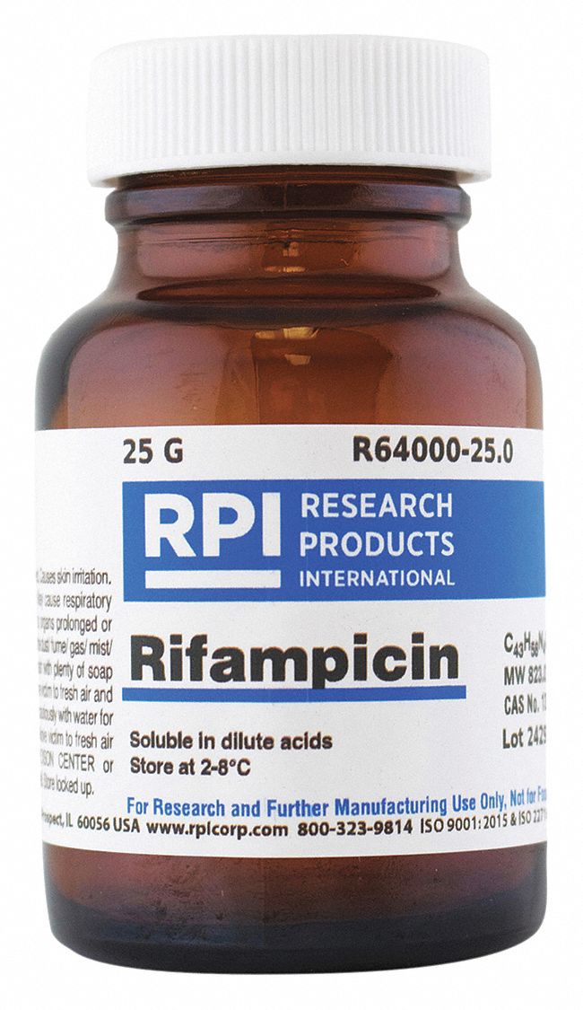 RPI Rifampicin, 25 g Powder 30UA41R6400025.0 Grainger