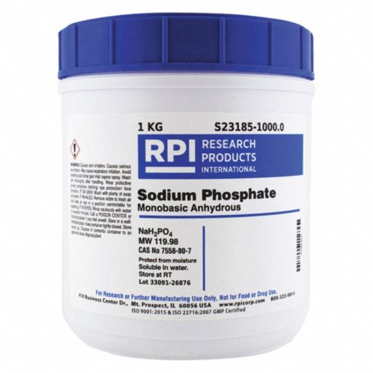 Rpi Sodium Phosphate Monobasic Anhydrous Buffers 1 Kg 30ua60s23185 10000 Grainger 7498