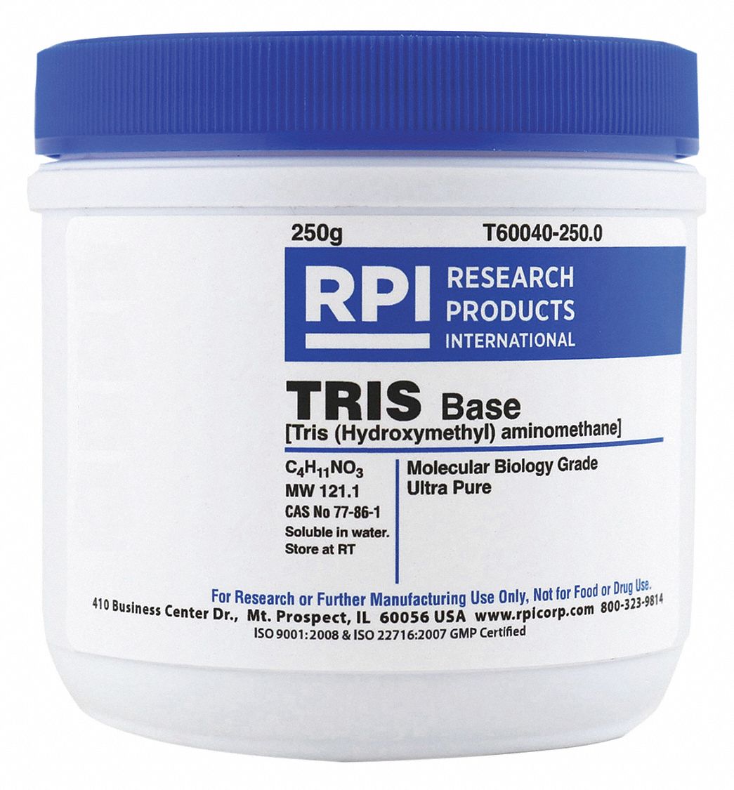 TRIS Base Ultra pure: T60040, 77-86-1, 121.1, C4H11NO3, 250 g Chemical  Container Size, Buffers