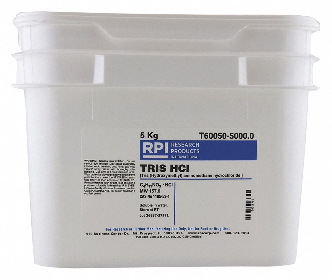 RPI TRIS Hydrochloride: T60050, 1185-53-1, 157.6, C4H11NO3 • HCI, 5 Kg ...