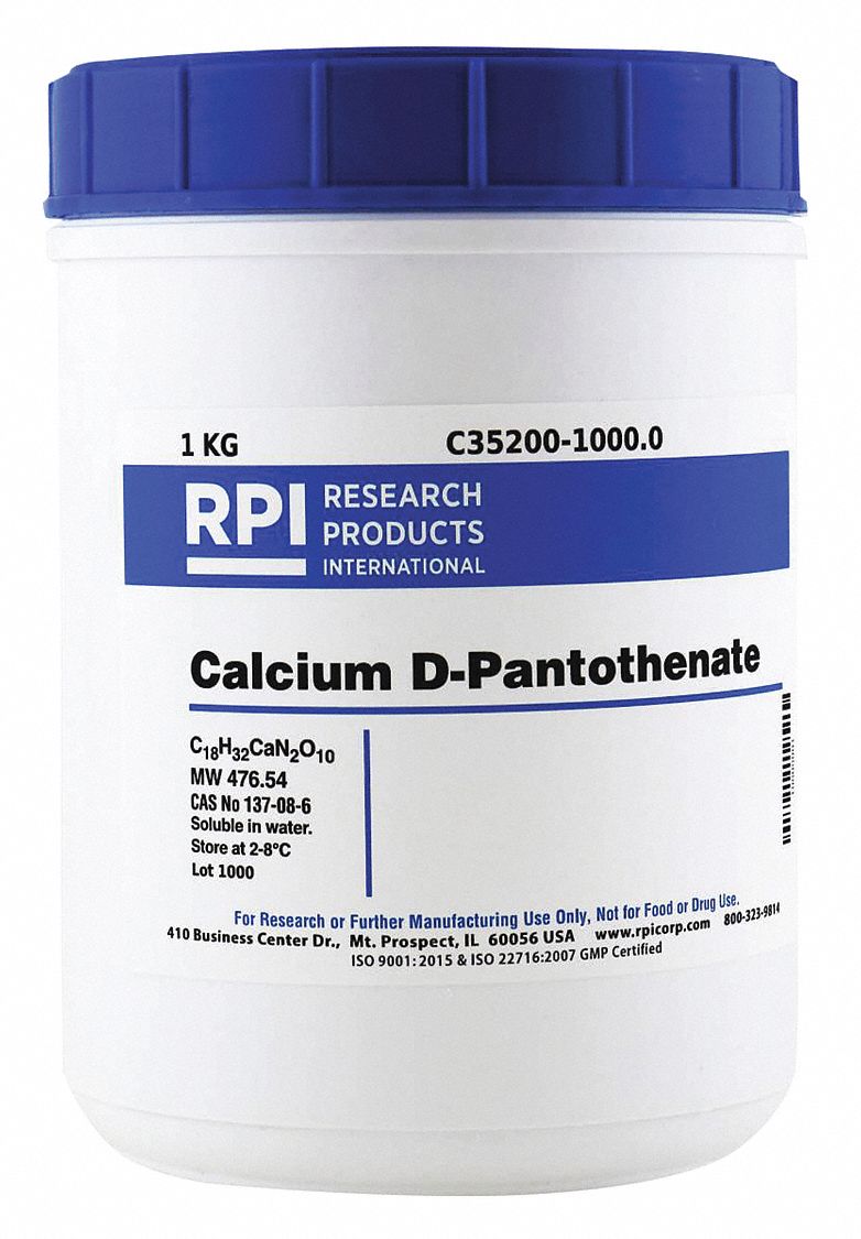 RPI Calcium DPantothenate 137086, 476.54, C18H32CaN2O10, 1 kg