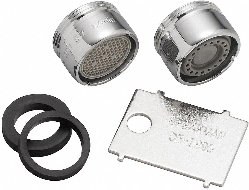 Outlet: 1.5 gpm Flow Rate, Spray Flow Outlet, Brass, Chrome Finish, Dual