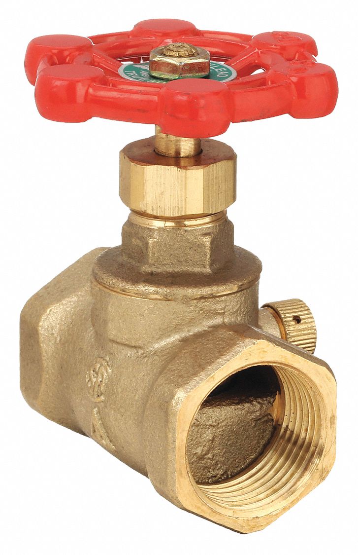 Stop and Waste Valve: 3/4 in Pipe Size, FNPT x FNPT, Brass, 125 psi Max. Op Pressure