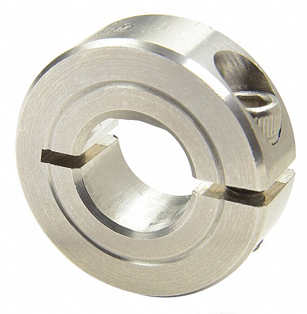 Shaft Collar: 1-Piece, Inch, D, Clamp On, 1 in Bore Dia, 2.03 in Clearance Dia