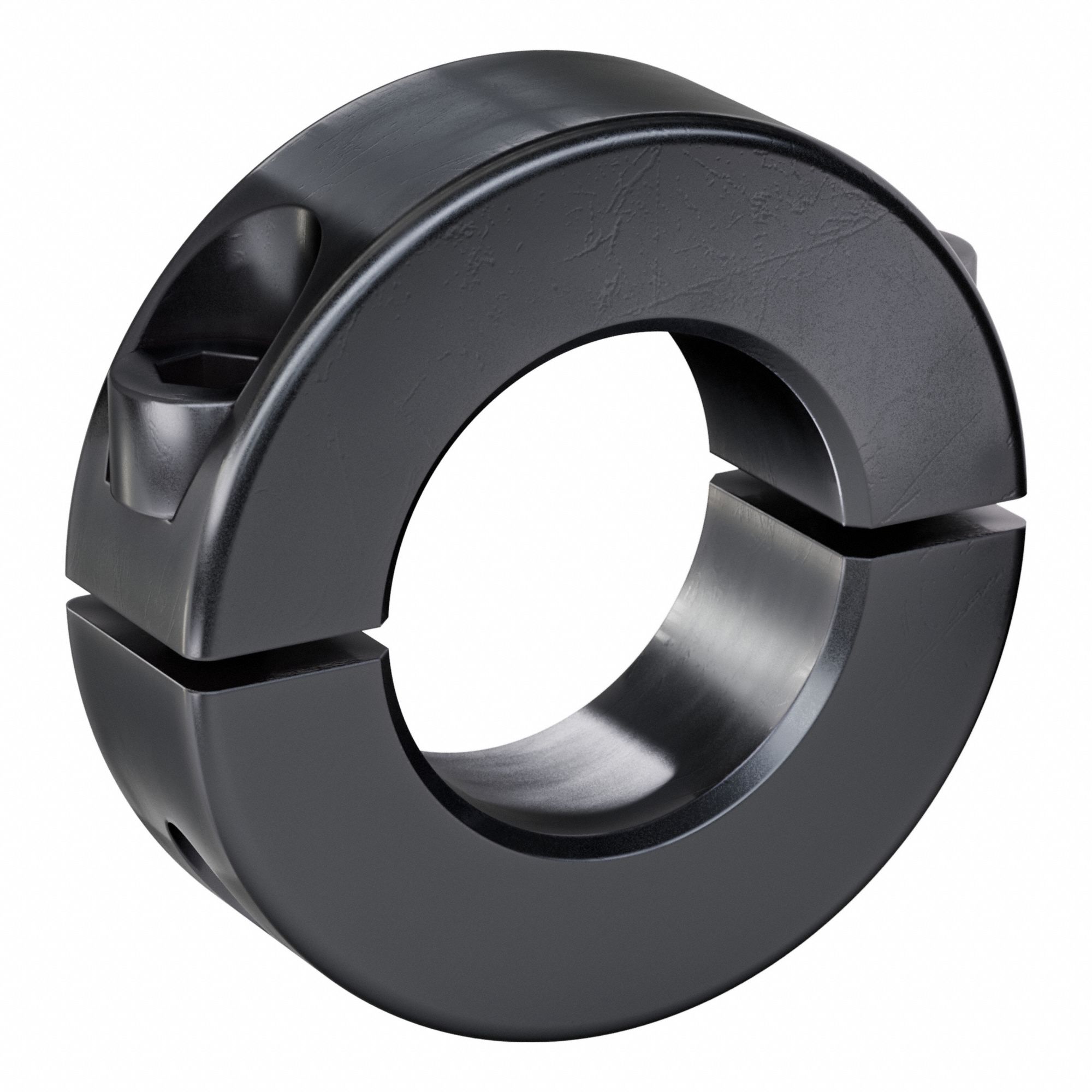 Shaft Collar: 2-Piece, Metric, Round, Clamp On, 26 mm Bore Dia, 15 mm Collar Wd