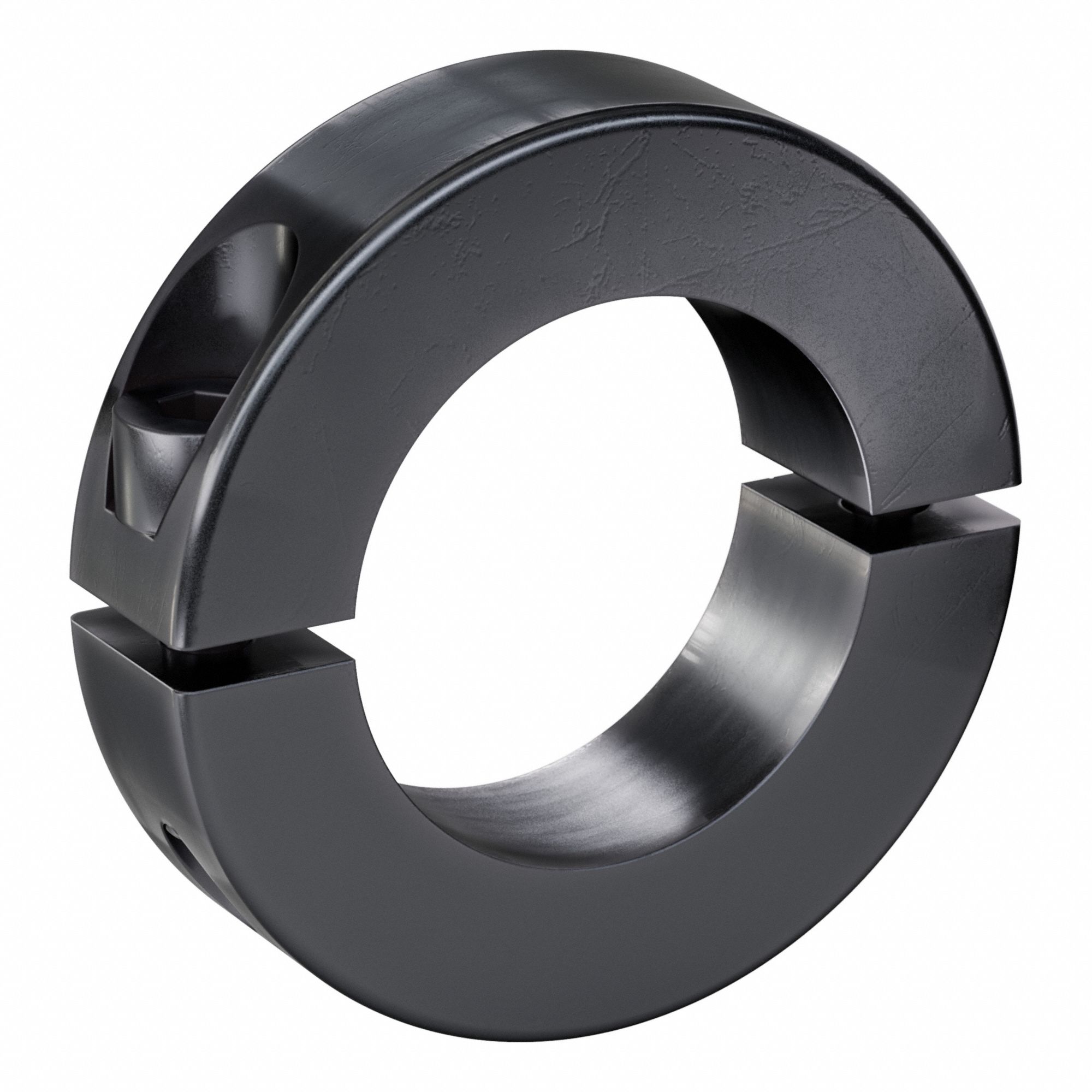 Shaft Collar: 2-Piece, Metric with Inch Bore, Round, Clamp On, 19 mm Collar Wd