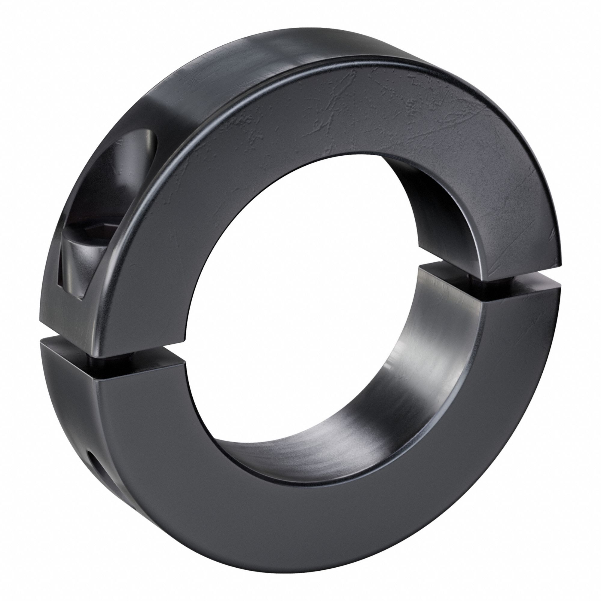 Shaft Collar: 2-Piece, Metric with Inch Bore, Round, Clamp On, 19 mm Collar Wd