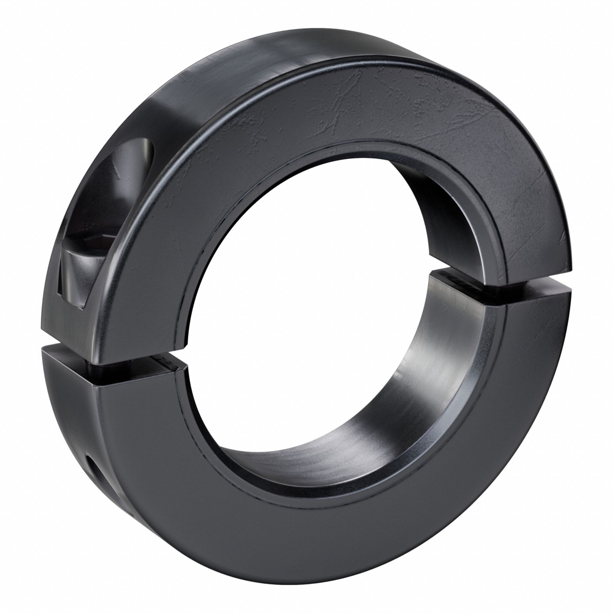 Shaft Collar: 2-Piece, Metric with Inch Bore, Round, Clamp On, 2 in Bore Dia