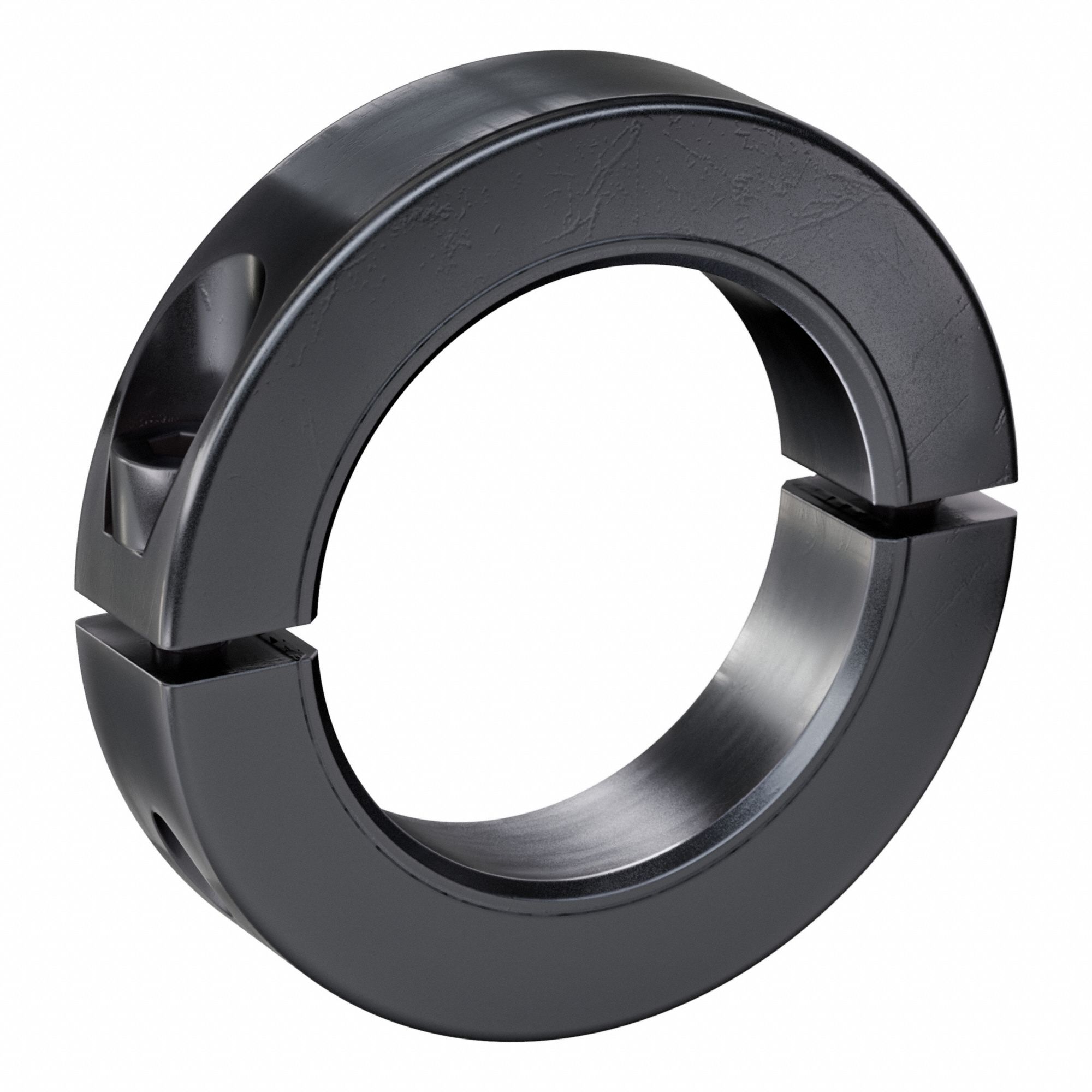 Shaft Collar: 2-Piece, Metric with Inch Bore, Round, Clamp On, 19 mm Collar Wd