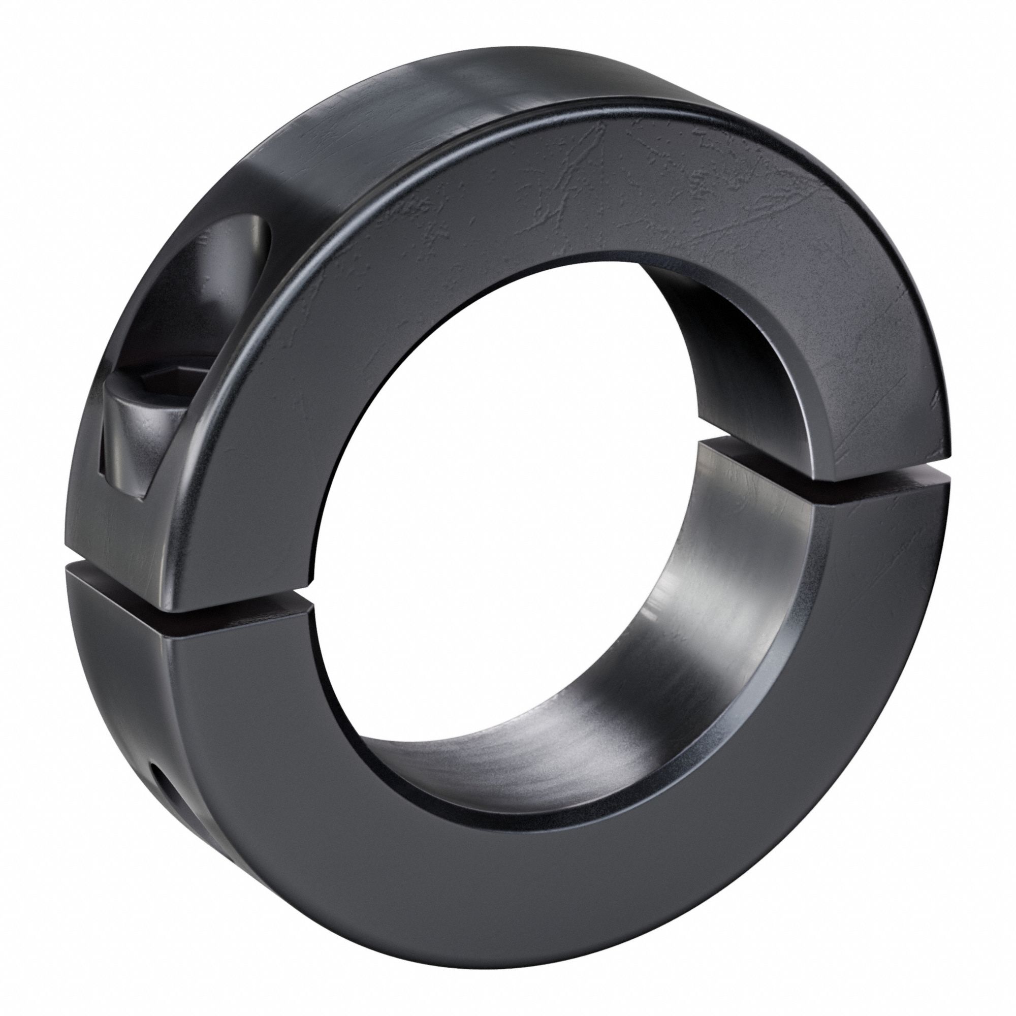 Shaft Collar: 2-Piece, Metric, Round, Clamp On, 36 mm Bore Dia, 15 mm Collar Wd