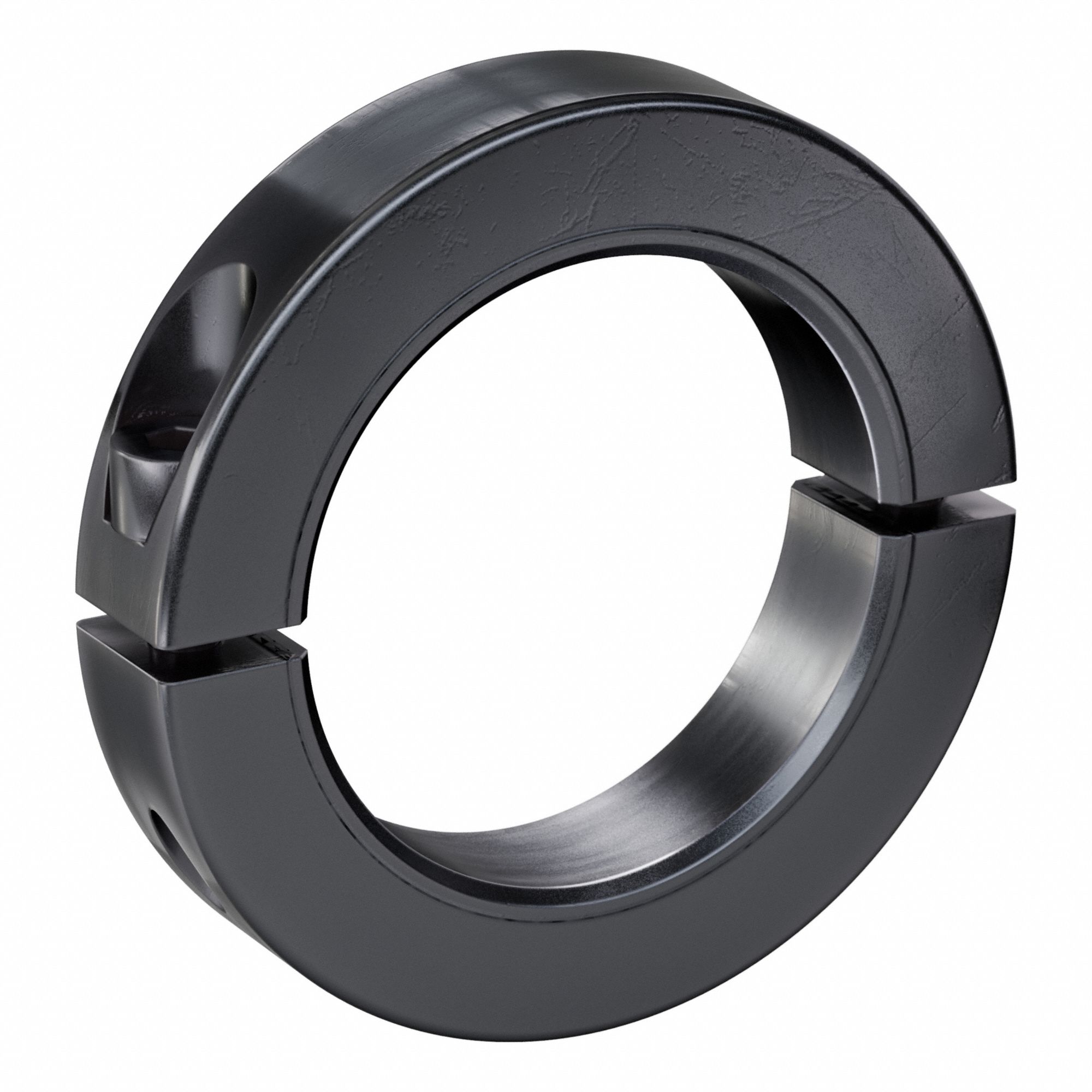 Shaft Collar: 2-Piece, Metric with Inch Bore, Round, Clamp On, 19 mm Collar Wd