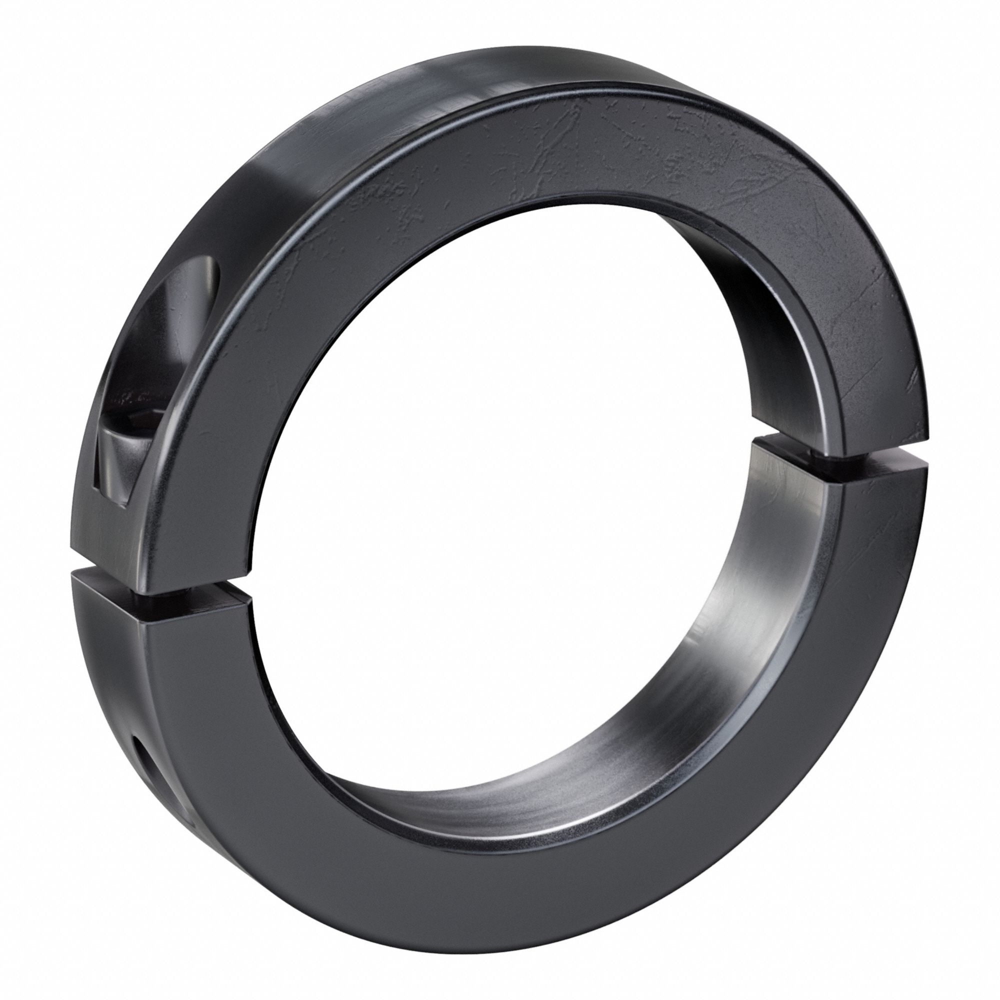 Shaft Collar: 2-Piece, Metric with Inch Bore, Round, Clamp On, 19 mm Collar Wd