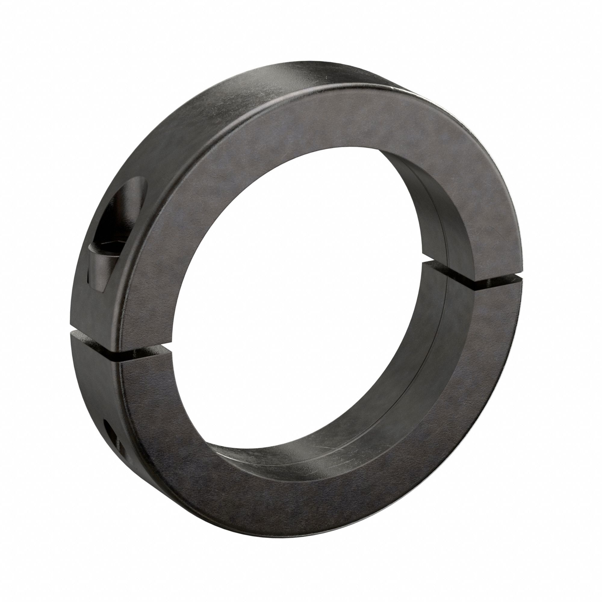 Shaft Collar: 2-Piece, Metric, Round, Clamp On, 110 mm Bore Dia, Carbon Steel