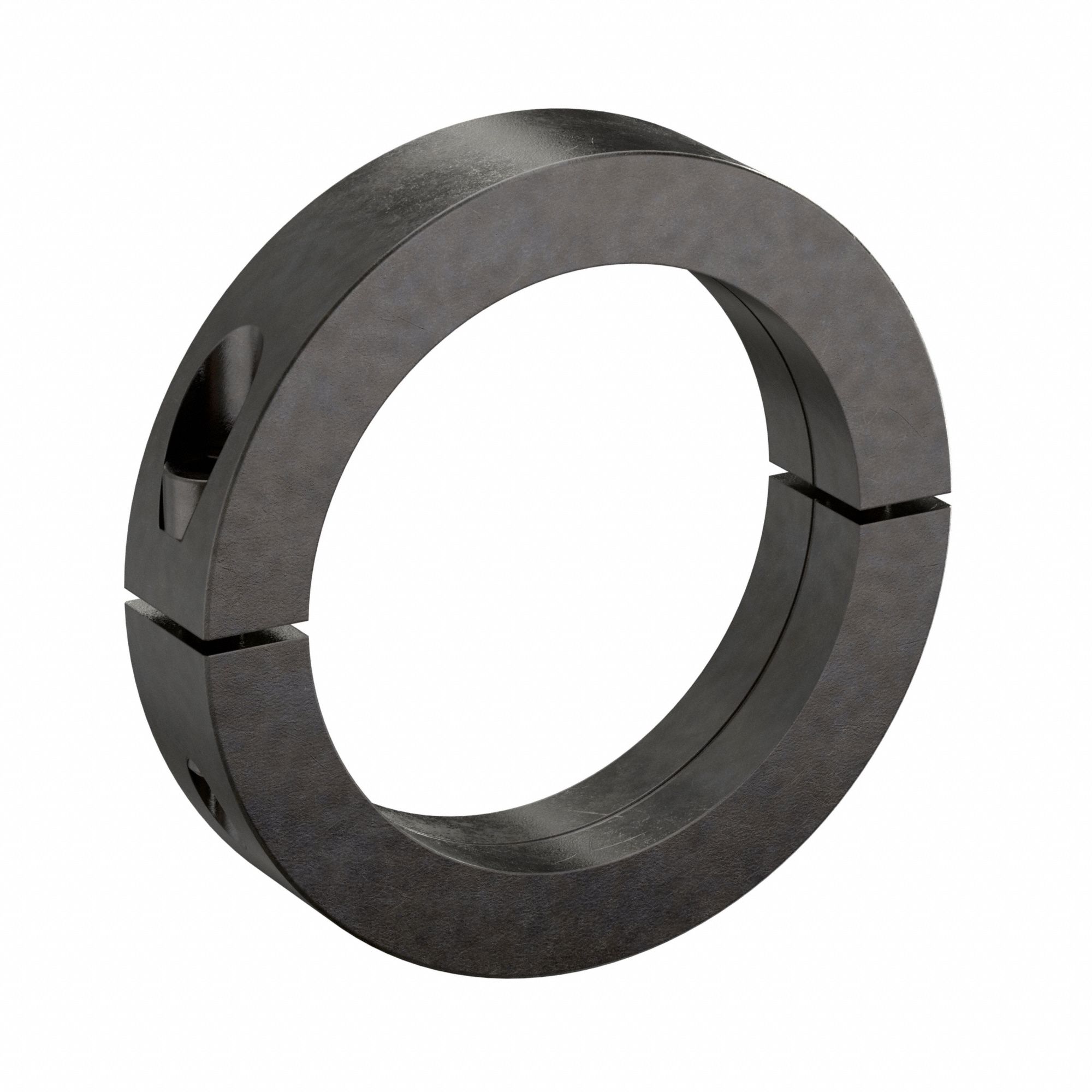 Shaft Collar: 2-Piece, Metric, Round, Clamp On, 125 mm Bore Dia, Carbon Steel
