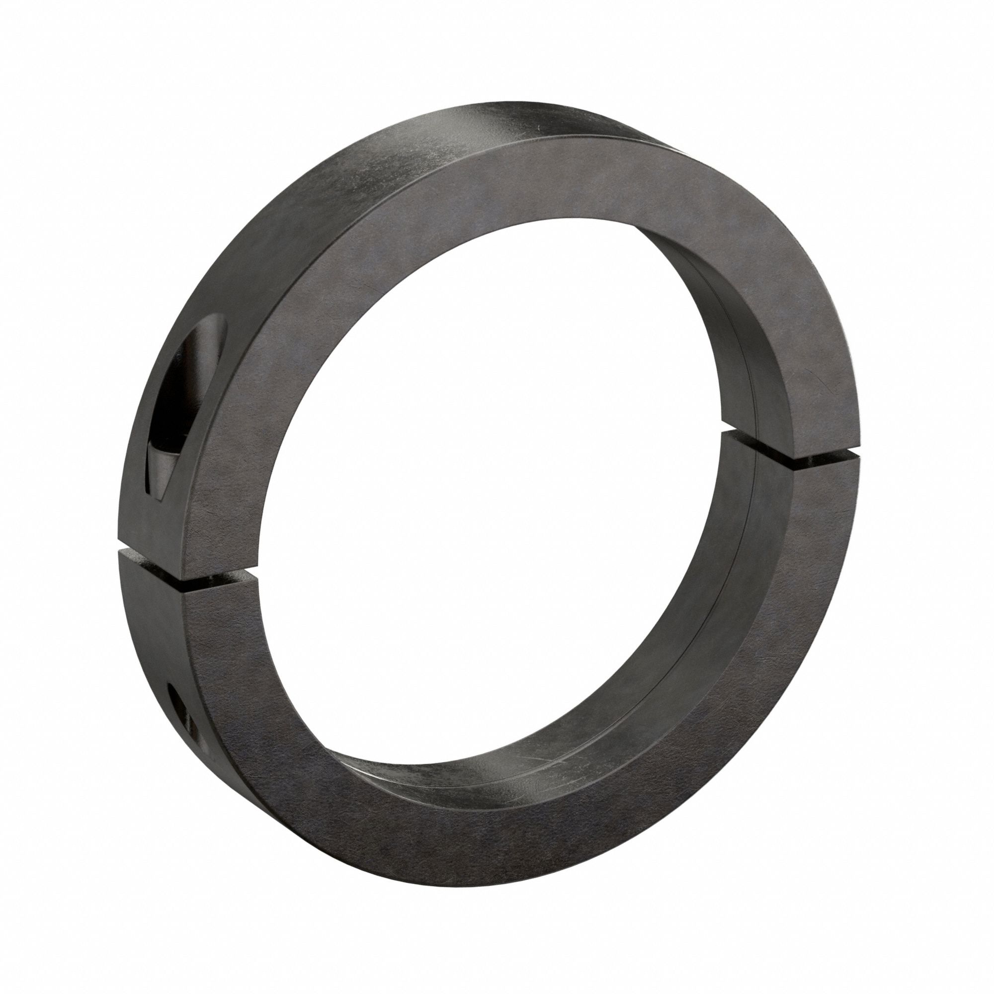 Shaft Collar: 2-Piece, Metric, Round, Clamp On, 150 mm Bore Dia, Carbon Steel