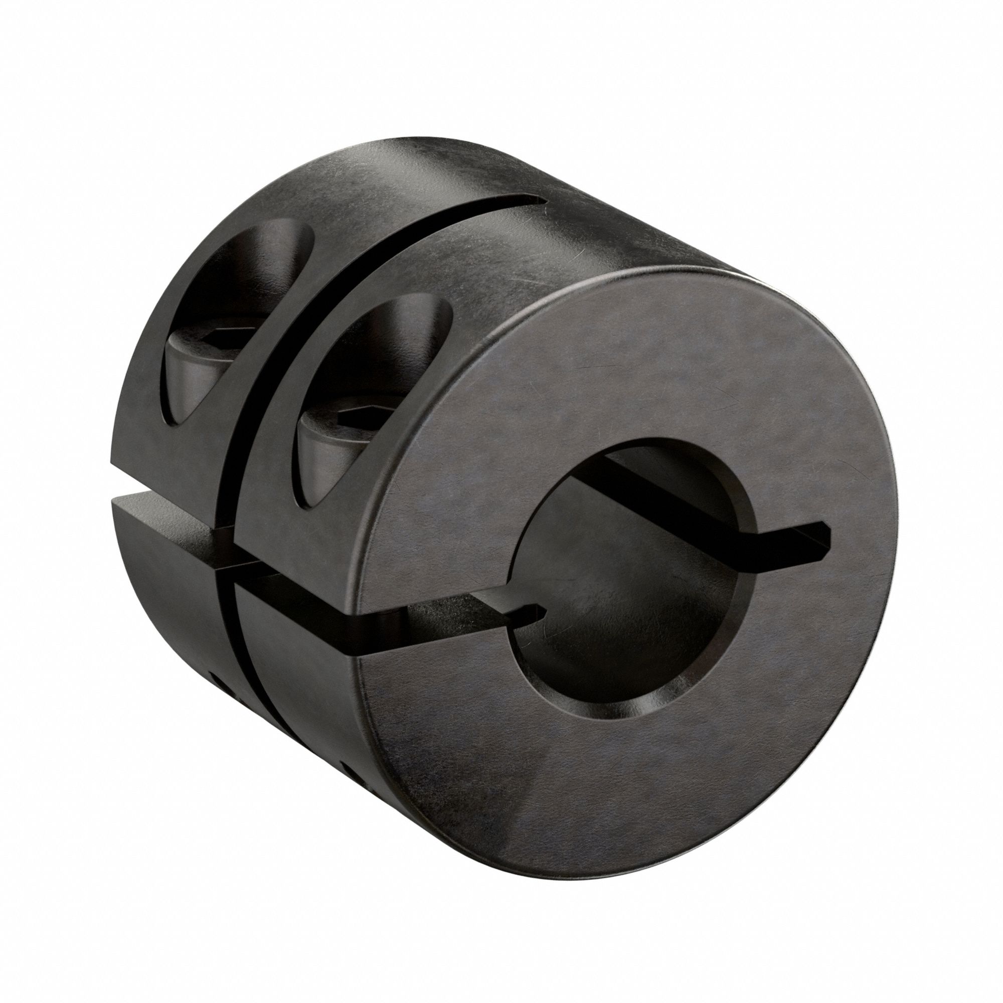 Shaft Collar: 1-Piece, Metric, Round, Clamp On, 10 mm Bore Dia, Carbon Steel