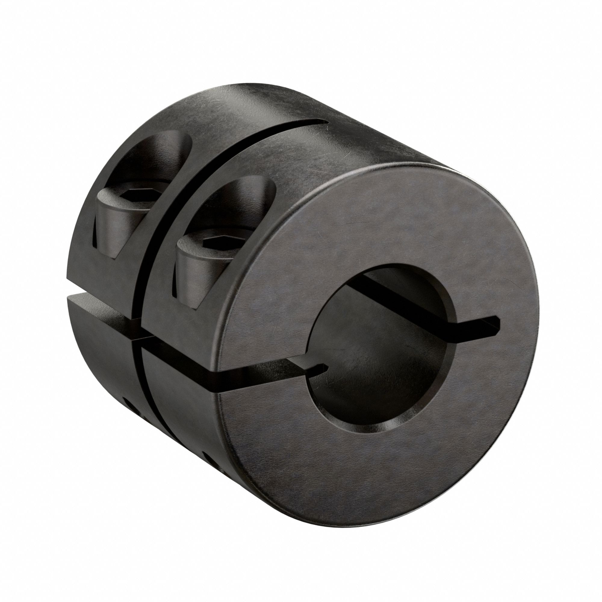 Shaft Collar: 1-Piece, Metric, Round, Clamp On, 12 mm Bore Dia, Carbon Steel