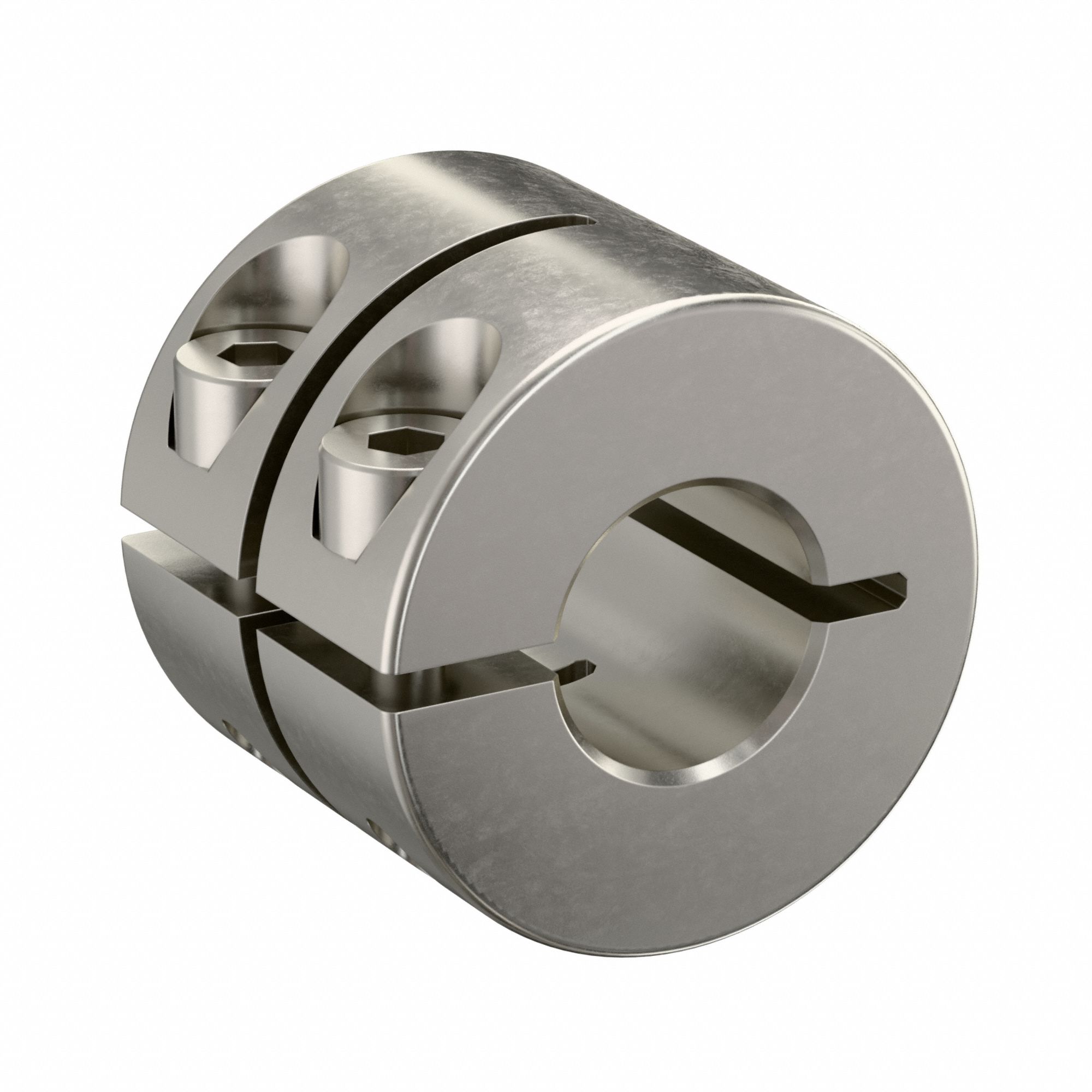 Shaft Collar: 1-Piece, Metric, Round, Clamp On, 12 mm Bore Dia, Stainless Steel