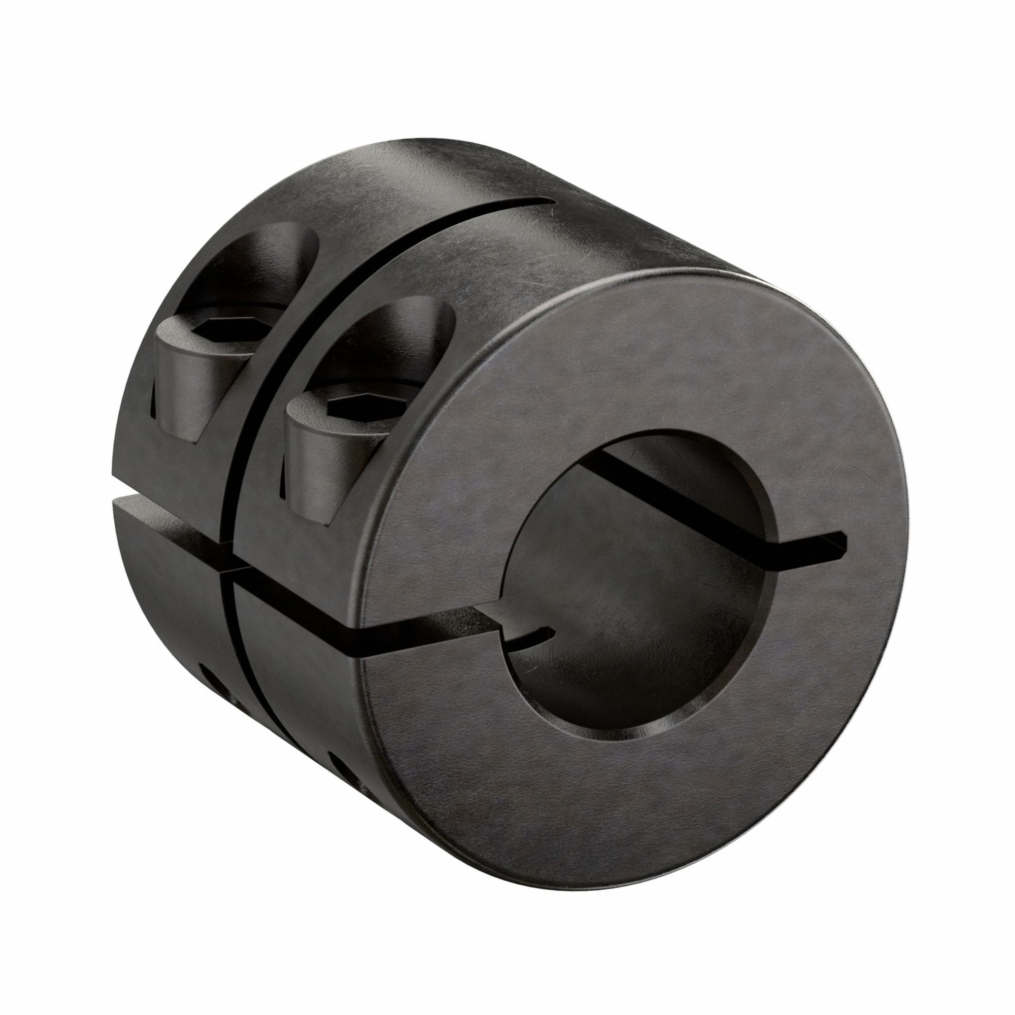 Shaft Collar: 1-Piece, Metric, Round, Clamp On, 16 mm Bore Dia, Carbon Steel