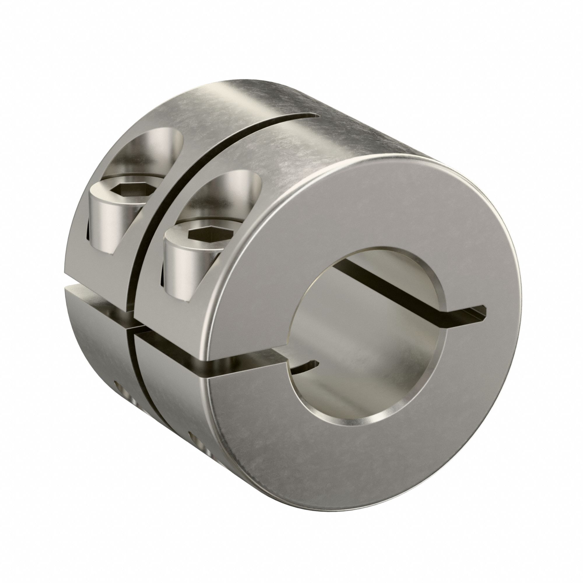 Shaft Collar: 1-Piece, Metric, Round, Clamp On, 16 mm Bore Dia, Stainless Steel