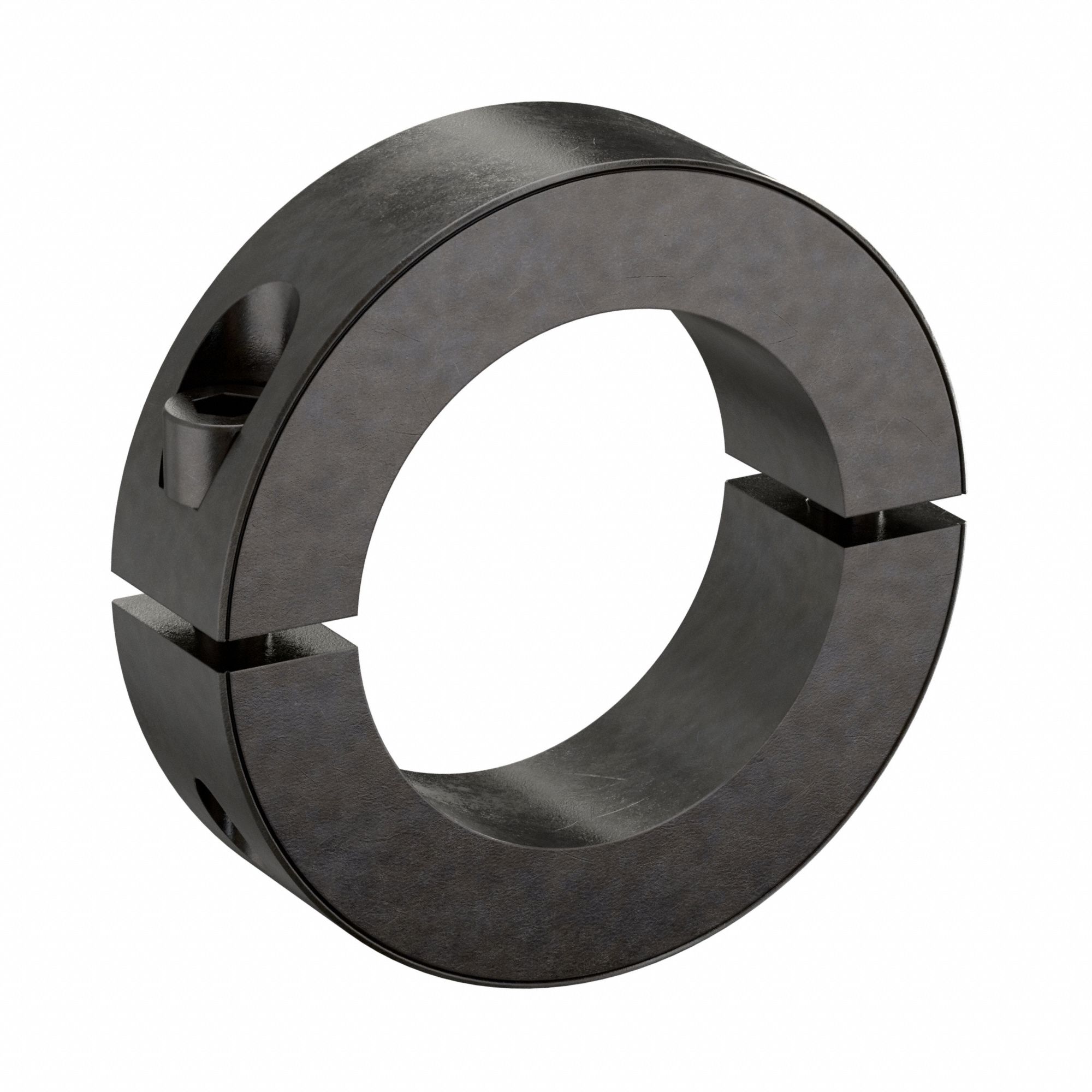 Shaft Collar: 2-Piece, Inch, Round, Clamp On, 3 1/4 in Bore Dia, Carbon Steel