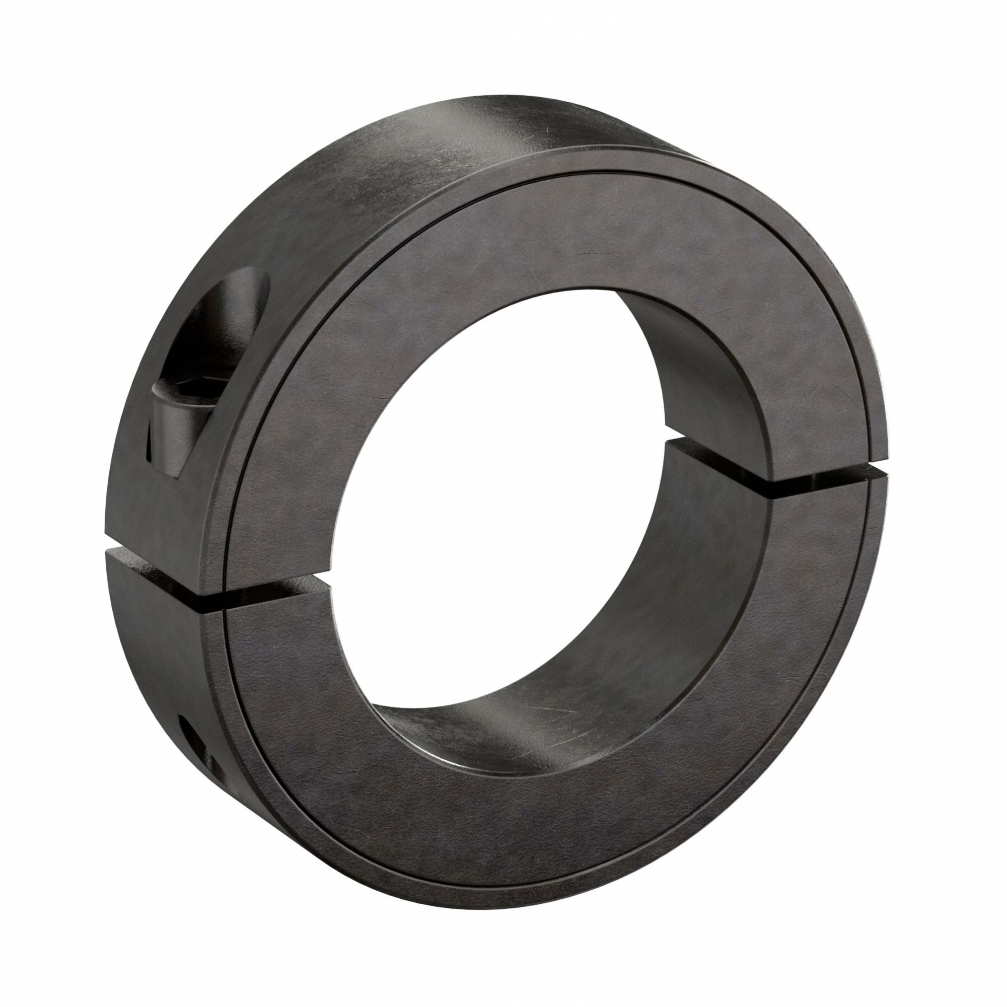 Shaft Collar: 2-Piece, Inch, Round, Clamp On, 3 5/16 in Bore Dia, Carbon Steel