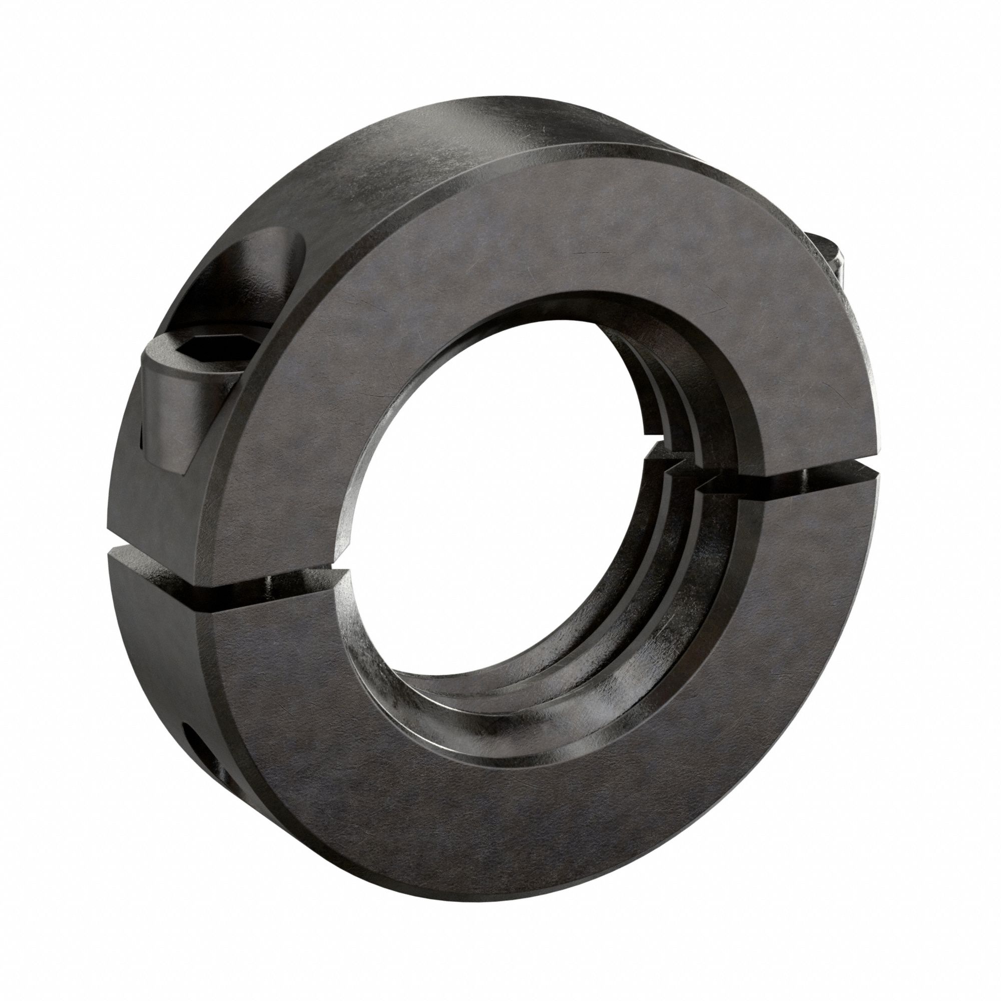 Shaft Collar: 2-Piece, Inch, Threaded, Clamp On, 1 1/8"-12 Bore Thread Size