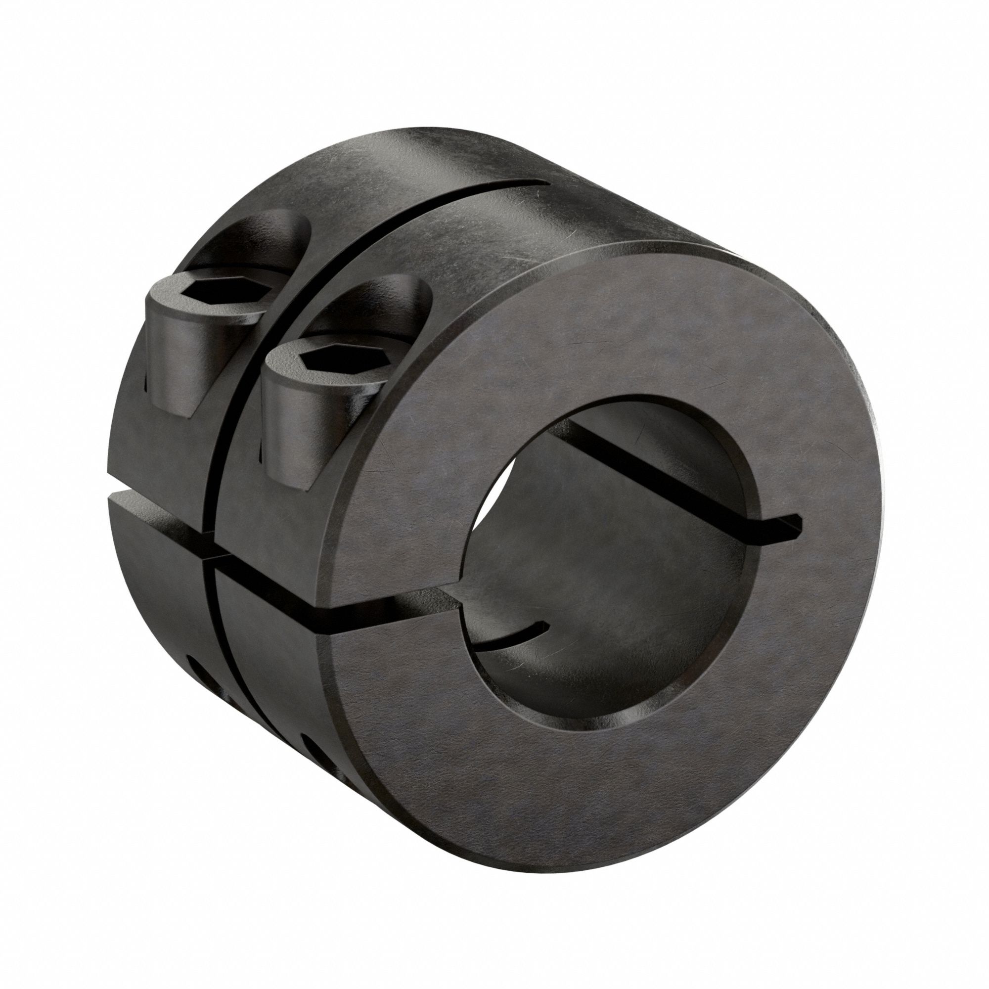Shaft Collar: 1-Piece, Inch, Round, Clamp On, 3/4 in Bore Dia, Carbon Steel