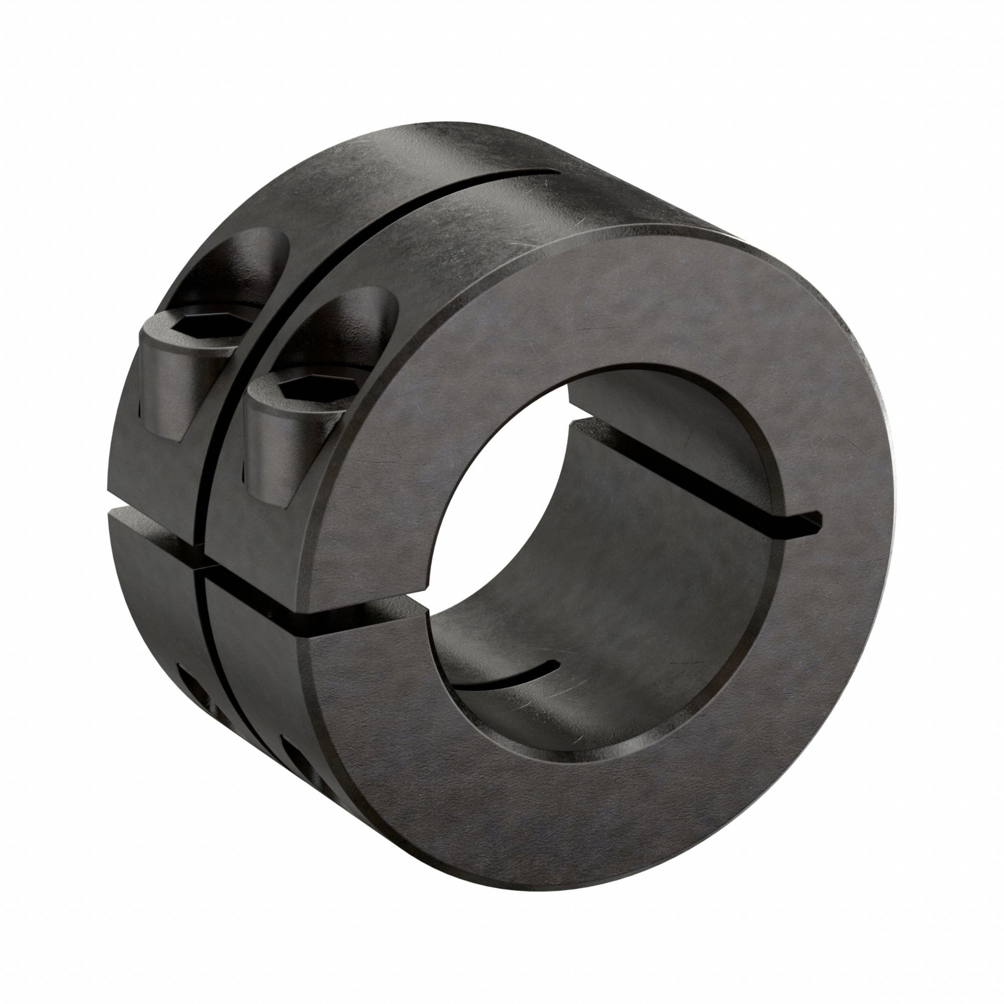 Shaft Collar: 1-Piece, Inch, Round, Clamp On, 1 in Bore Dia, Carbon Steel, 1215