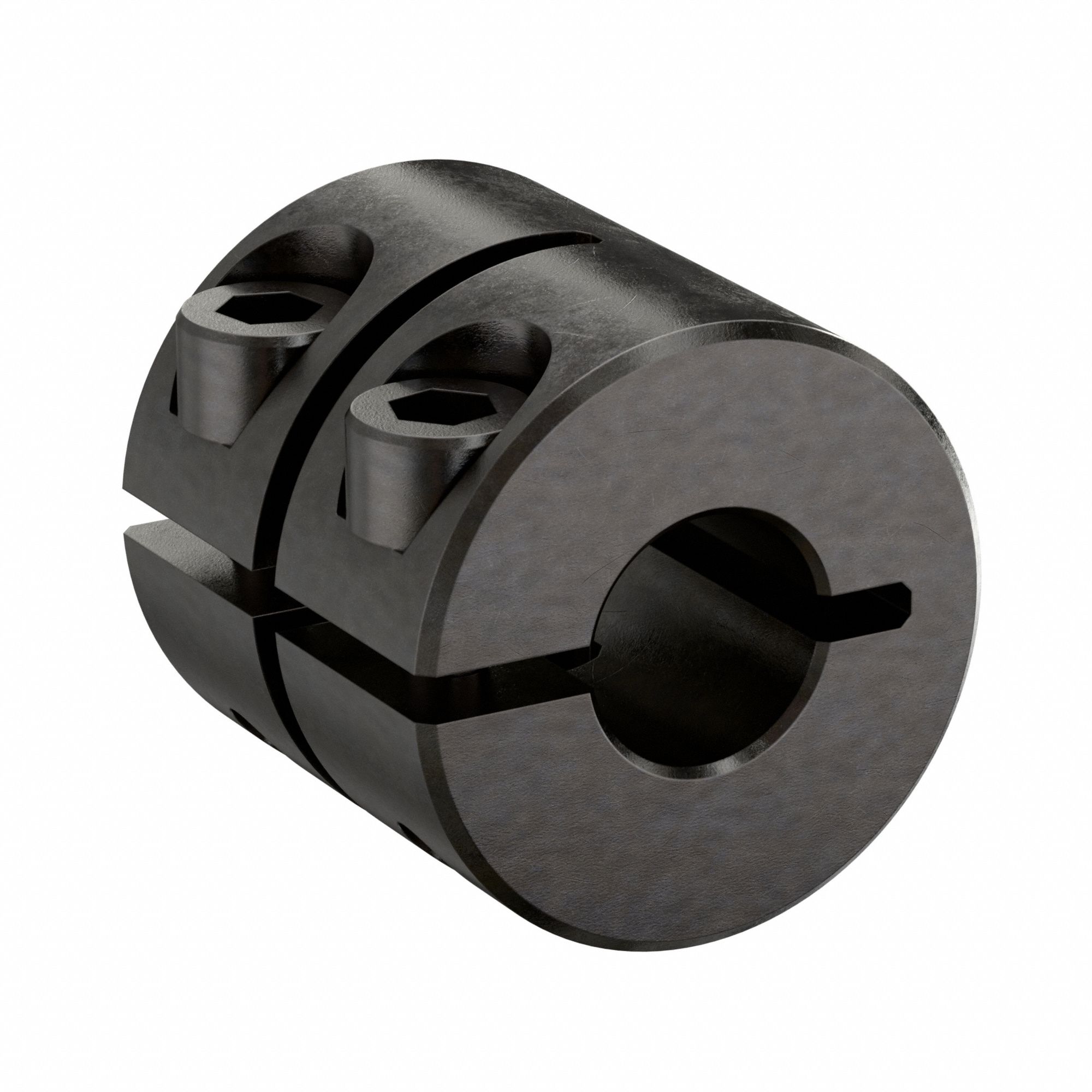 Shaft Collar: 1-Piece, Inch, Round, Clamp On, 1/4 in Bore Dia, 5/8 in Collar Wd