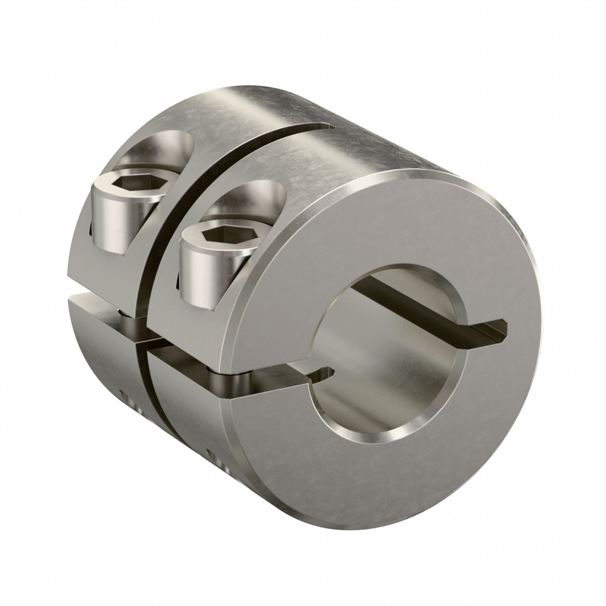 Shaft Collar: 1-Piece, Inch, Round, Clamp On, 5/16 in Bore Dia, Stainless Steel