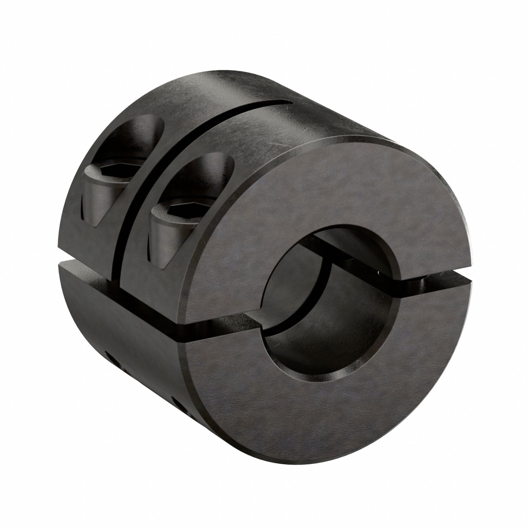 Shaft Collar: 2-Piece, Inch, Round, Clamp On, 1/2 in Bore Dia, 7/8 in Collar Wd